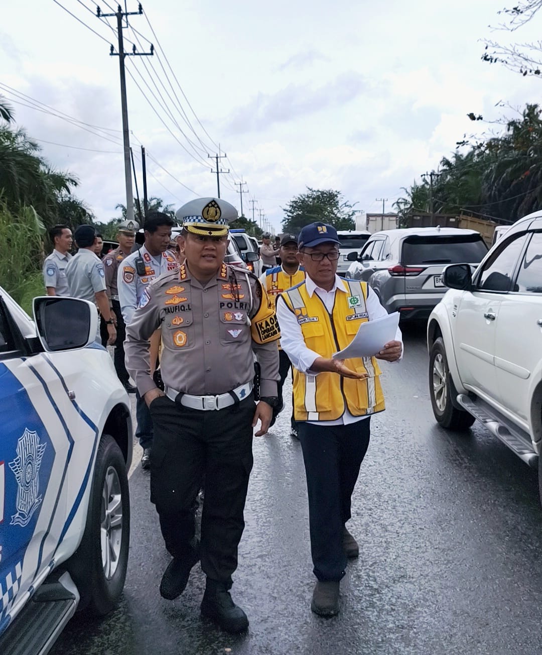 Jelang Operasi Ketupat Dirlantas Polda Riau Cek Jalan Lintas Timur Bersama Istansi Terkait