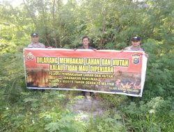 *Kapolsek Bandar Sei Kijang Pimpin Langsung Patroli Karhutla dan Penyebaran Maklumat Kapolda Riau*