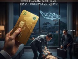 “ATM Berjalan Bernama Rekanan: Gesek di Jakarta, Cair di Jambi, Bunganya ‘Proyek DAK SMK Provinsi Jambi Terkunci’.”